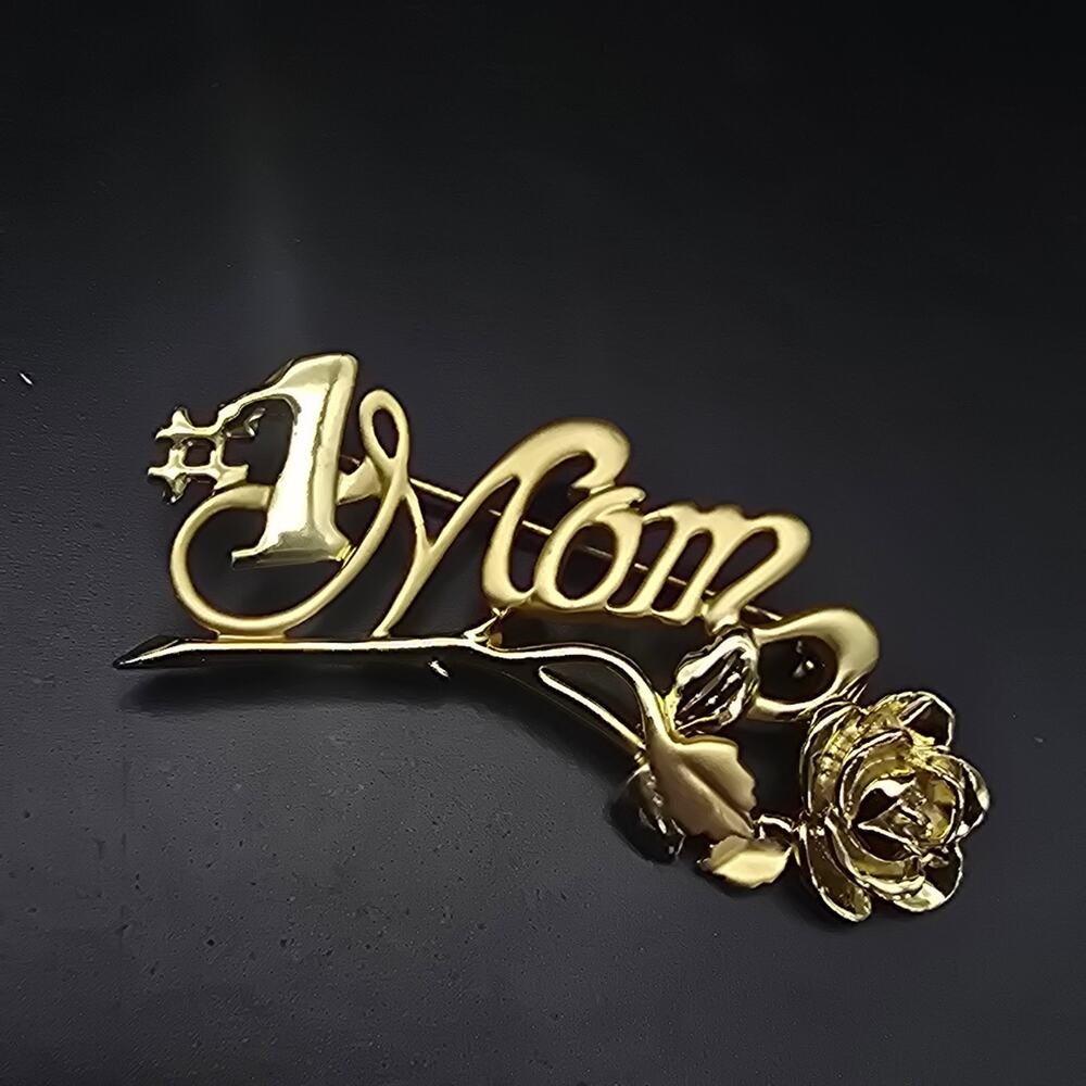 Danecraft Number One Mom Brooch Gold Tone Mother's Day Gift